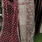 Deep Maroon Wedding Saree - Heavy Zari