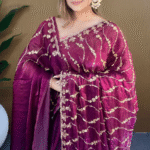 Deep Wine Fandy Silk Saree - Beads Work