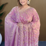 Lavender Mauve Saree - Beads Work